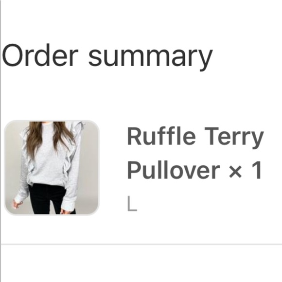 Ruffle Terry Pullover (NWOT) - Picture 5 of 5